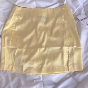 Satin Yellow Mini Skirt